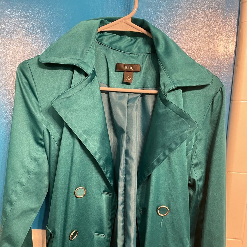🔹️BCX Teal Double Breasted Trench Coat